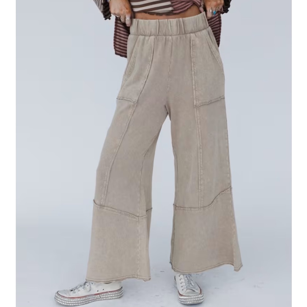 Three Bird Nest - The Nest Sunset Shore Wide Leg Pant- cappuccino - medium - NWT